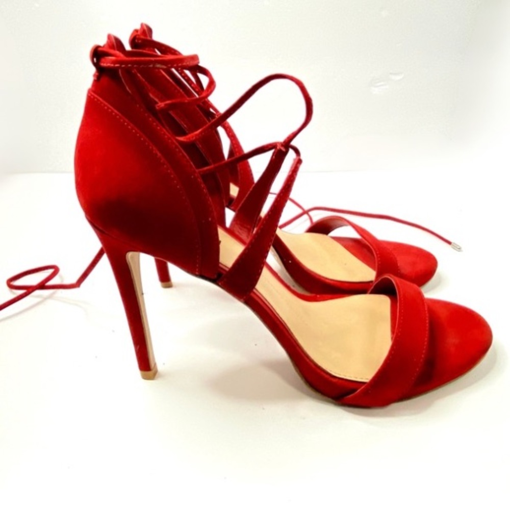 Gianni Bini Elegant Red Strappy Open Toe Heels Size 10